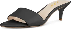 YDN Women Comfy Kitten Low Heel Mules Slip on Clog Sandals Open Toe Dress Pumps Slide Shoes Size 4-15 US