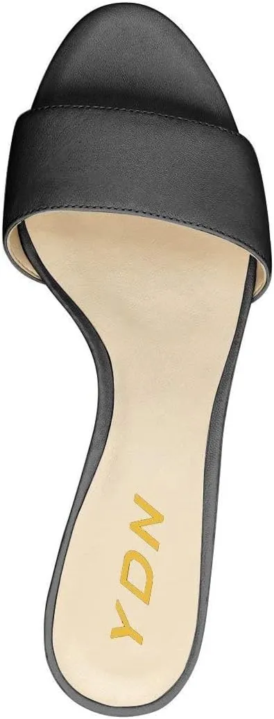 YDN Women Comfy Kitten Low Heel Mules Slip on Clog Sandals Open Toe Dress Pumps Slide Shoes Size 4-15 US