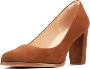 YDN Women Round Closed Toe Pumps Classic Slip On Chunky Block High Heel Slide Formal Patry Office Comfy Ladies Dress Shoes