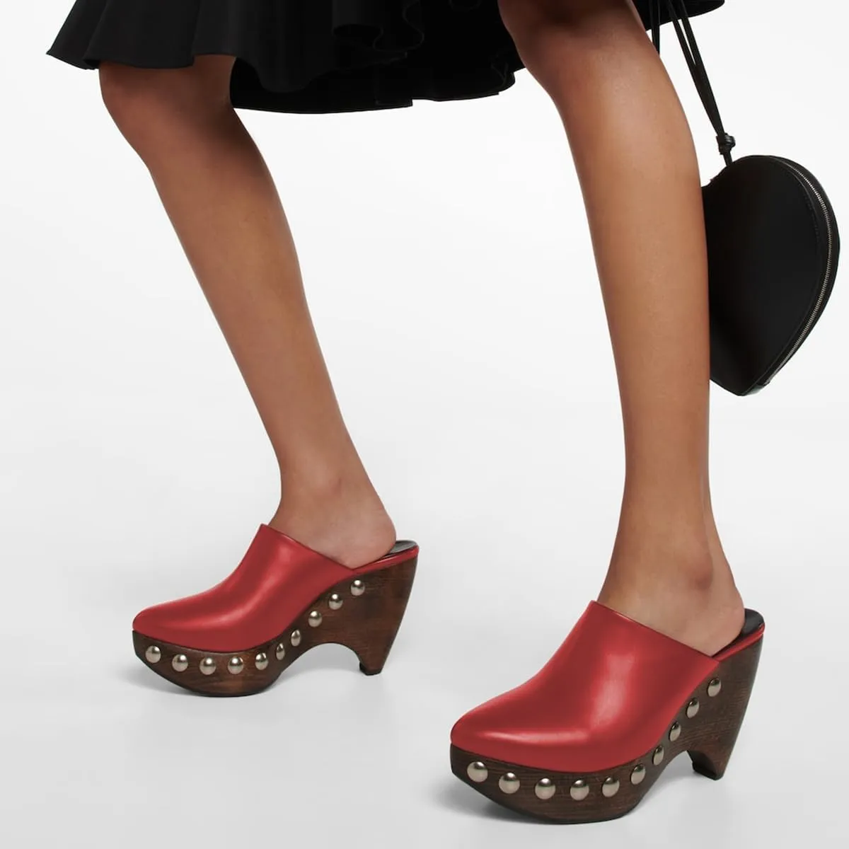 YDN Women's Closed Toe Platform Clogs Mules Studded Slip On Chunky High Heel Sandals Comfy Party Shopping Shoes Size 4-16 US