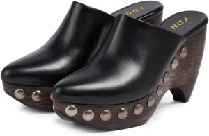 YDN Women's Closed Toe Platform Clogs Mules Studded Slip On Chunky High Heel Sandals Comfy Party Shopping Shoes Size 4-16 US