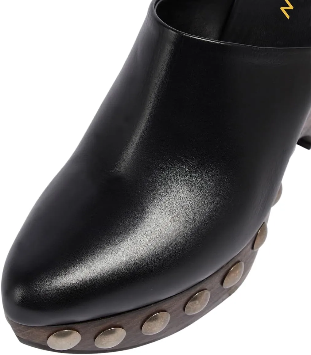 YDN Women's Closed Toe Platform Clogs Mules Studded Slip On Chunky High Heel Sandals Comfy Party Shopping Shoes Size 4-16 US