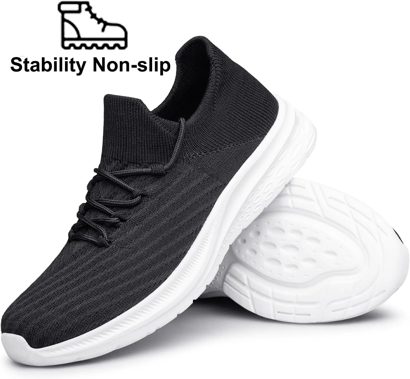 YHOON Mens Walking Shoes Slip on Casual Shoes Lightweight Workout Gym Tennis Shoes