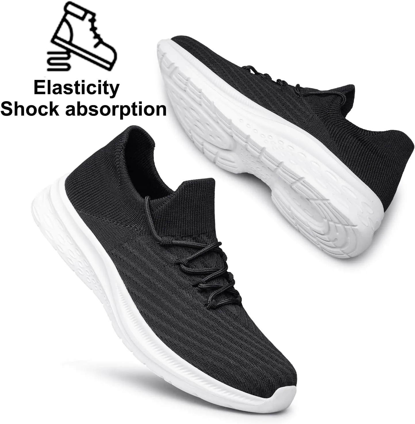 YHOON Mens Walking Shoes Slip on Casual Shoes Lightweight Workout Gym Tennis Shoes
