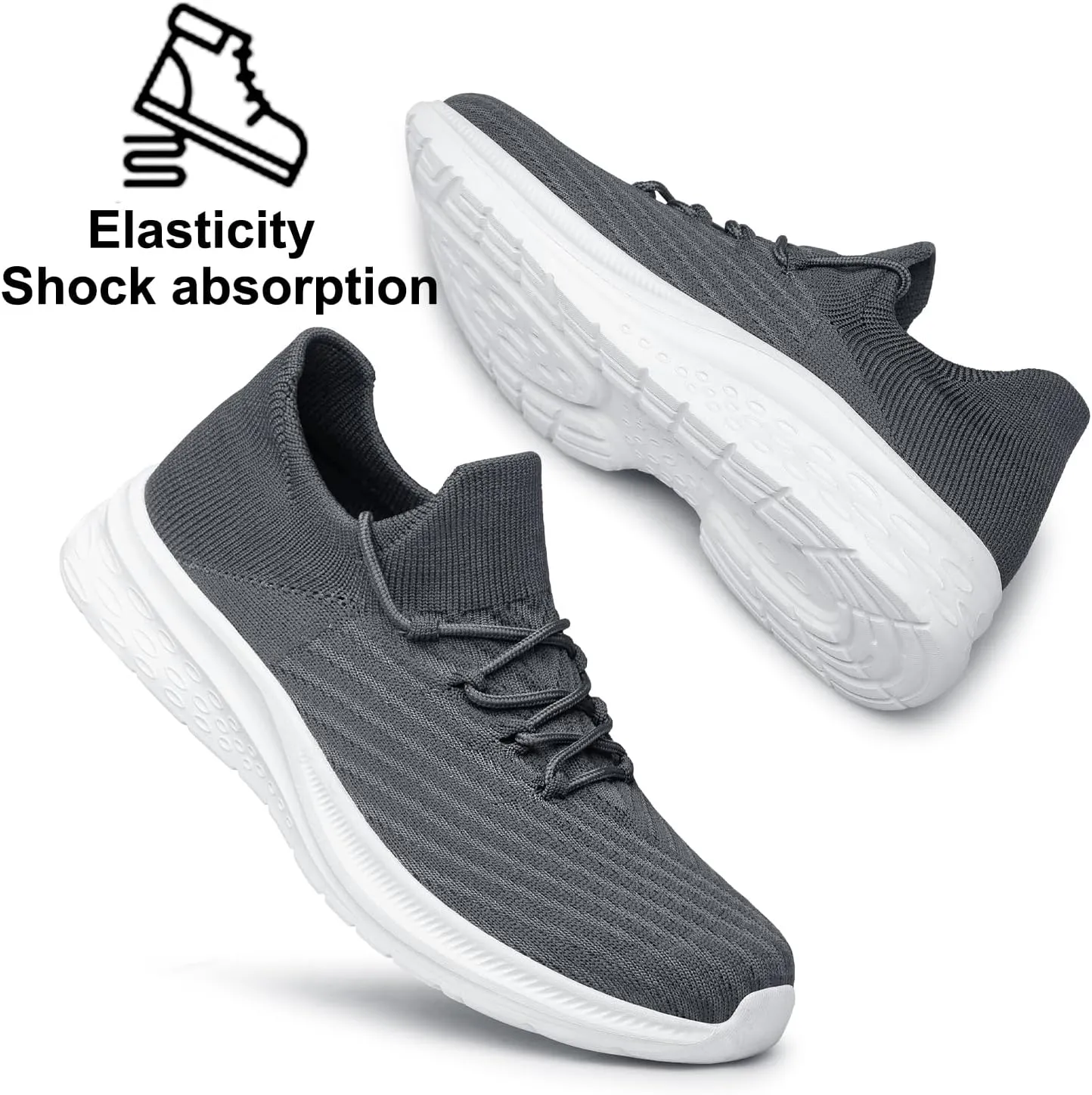 YHOON Mens Walking Shoes Slip on Casual Shoes Lightweight Workout Gym Tennis Shoes
