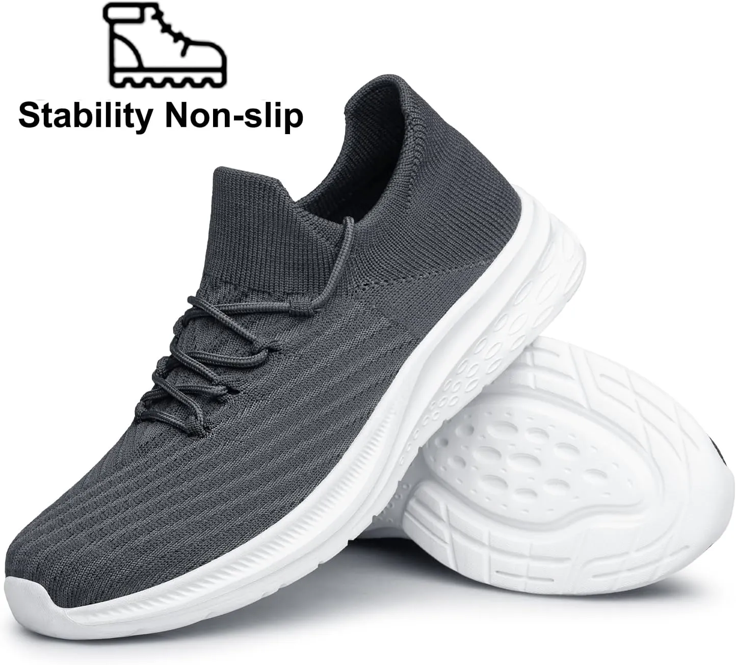 YHOON Mens Walking Shoes Slip on Casual Shoes Lightweight Workout Gym Tennis Shoes