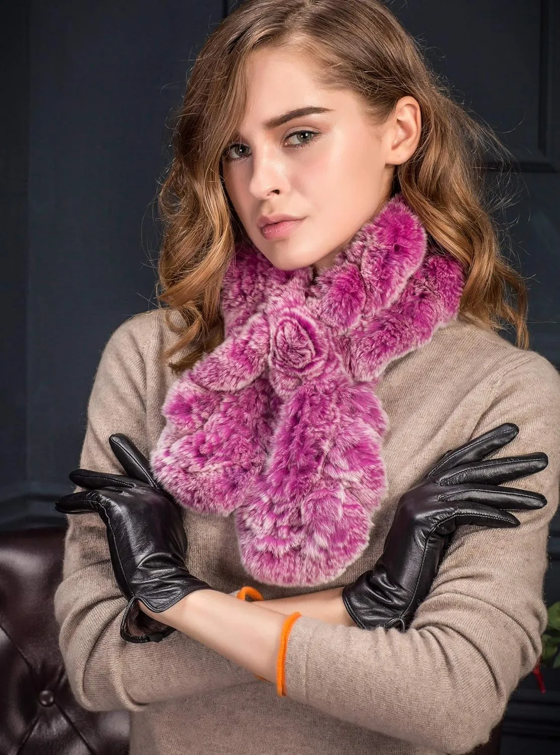 YISEVEN Women's Winter Dress Leather Gloves Touchscreen Wool Lined Flat Design