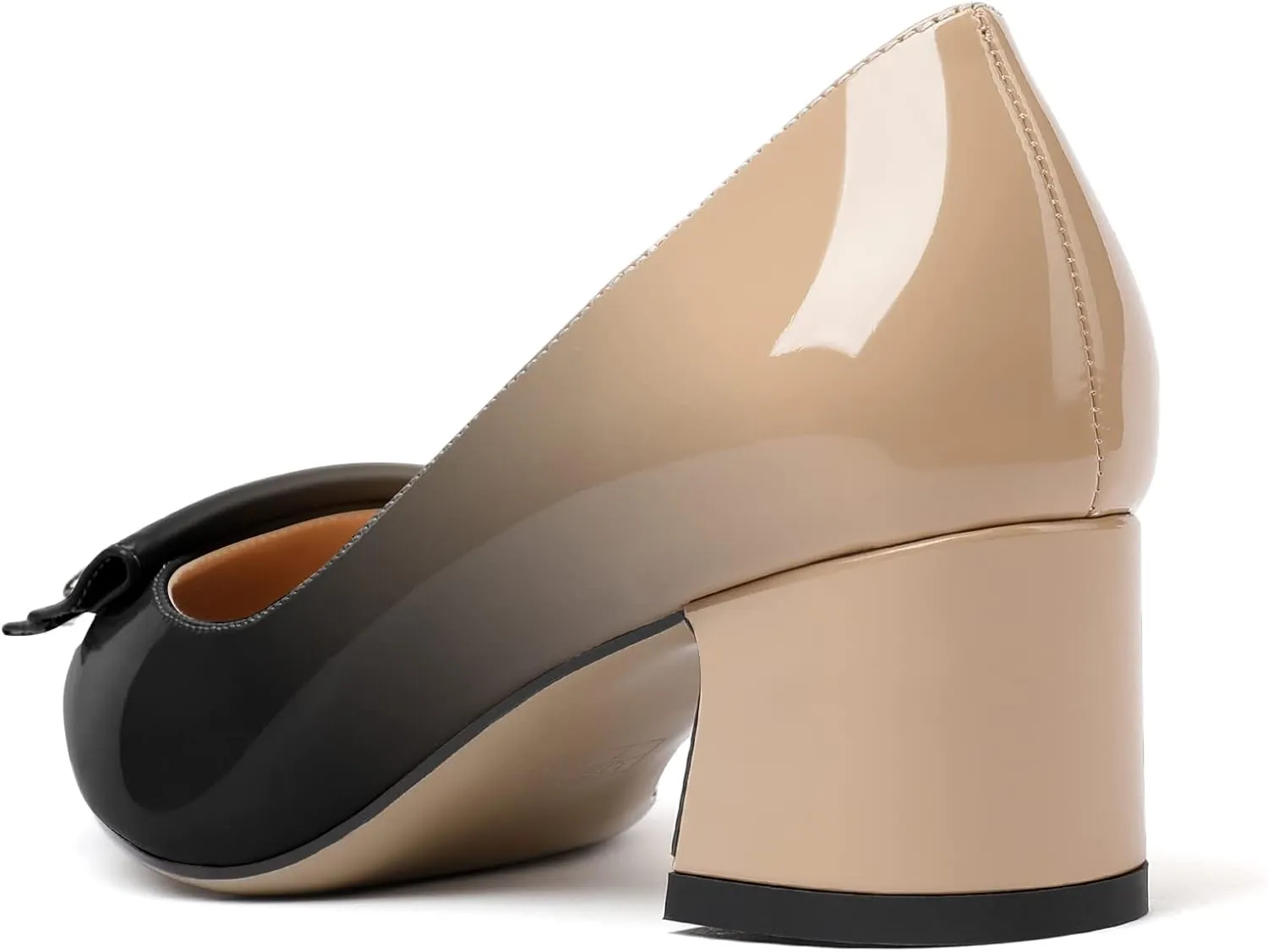 Zamikoo Women's Block Heel Pumps Low Heel Slip On Pointy Toe Wedding Dress Shoes US Size 5-13