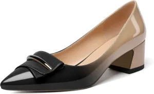 Zamikoo Women's Block Heel Pumps Low Heel Slip On Pointy Toe Wedding Dress Shoes US Size 5-13