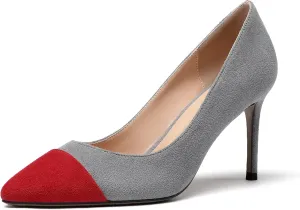 Zamikoo Women's Pointed Toe Classic Pumps Slip On Stiletto Heel Dress Shoes 85mm