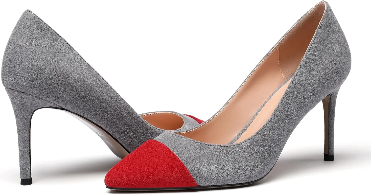 Zamikoo Women's Pointed Toe Classic Pumps Slip On Stiletto Heel Dress Shoes 85mm