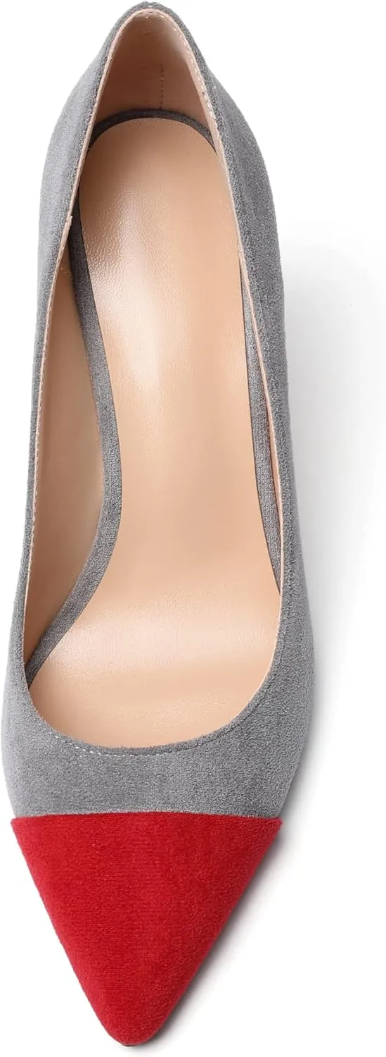 Zamikoo Women's Pointed Toe Classic Pumps Slip On Stiletto Heel Dress Shoes 85mm