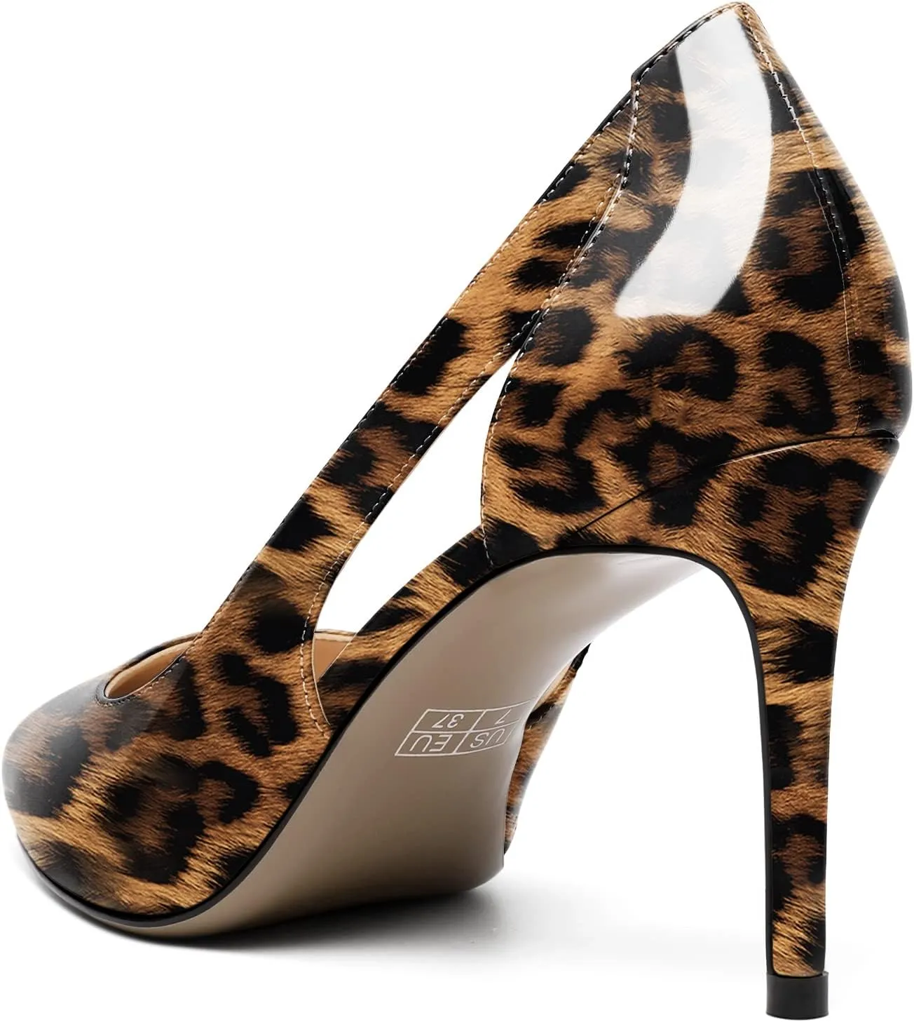 Zamikoo Women's Pointed Toe Slip On 3.5 Inch High Heel Pumps, Sexy Cut Out Stiletto Heels, High Heeled Dress Shoes for Casual Dress Office Event