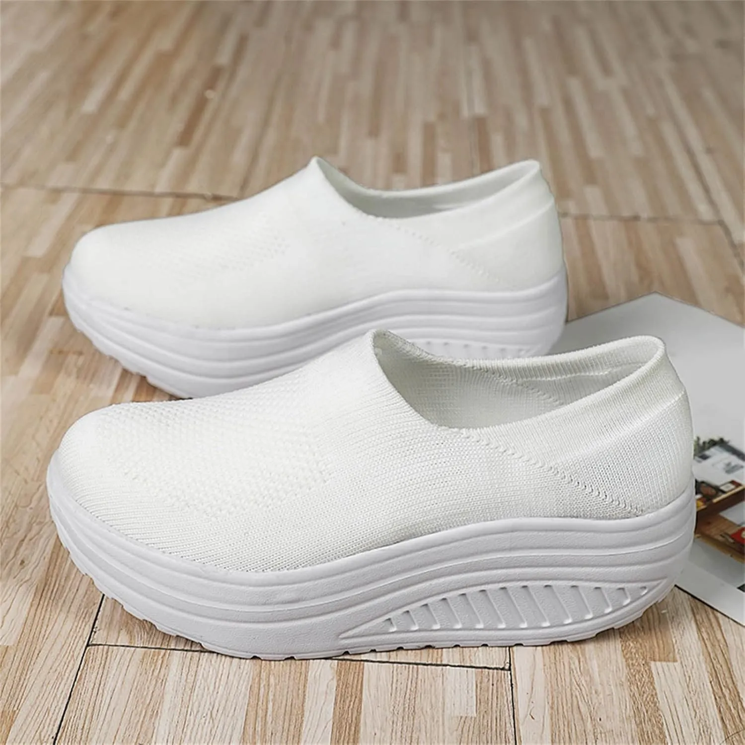 ZBYY Women's Wedge Running Shoes Comfort Slip On Athletic Tennis Walking Breathable Sneakers Fashion Wedges Shoes