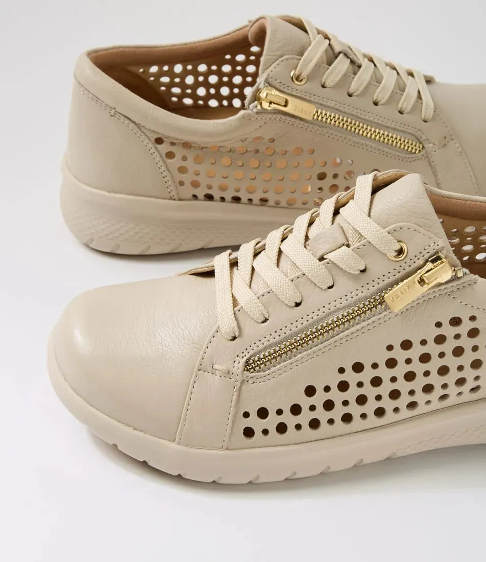 Ziera Shovo XF ZR ~ Tan ~ White ~ Almond ~ Leather
