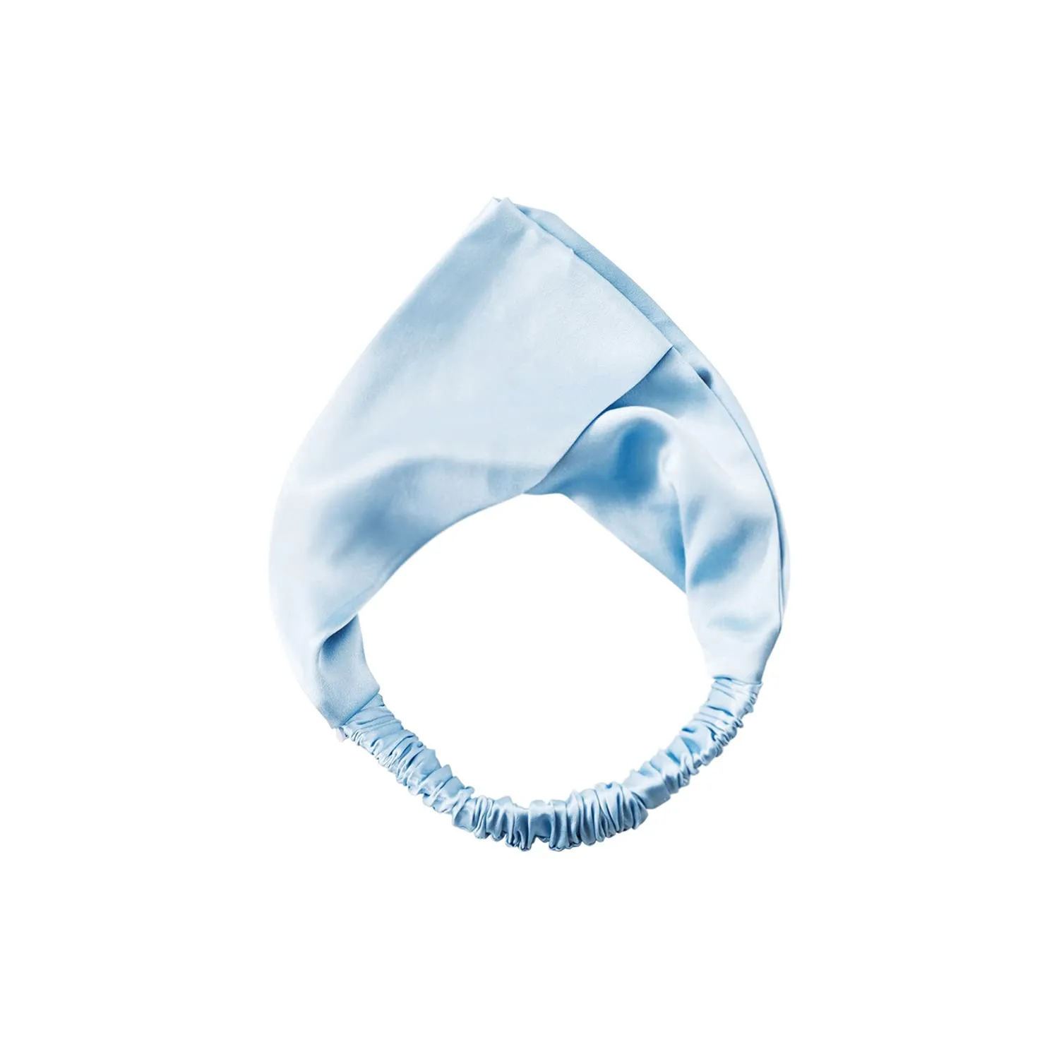 ZIMASILK 100% Mulberry Silk Headband Elastic Twisted Head Hair Wrap Accessory Turban For Women(Light Blue)