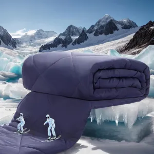 ZonLi Cooling Blanket for Hot Sleepers, 90"x90" Queen Size, Q-Max 0.5 Lightweight Cool Touch Breathable Summer Blanket for Night Sweats, All-Season Cold Blankets, Dusk Blue